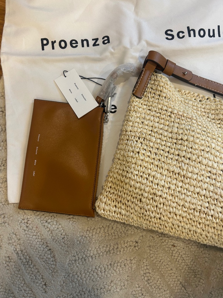 Protea Schooler White Label Raffia Bag Nwt.